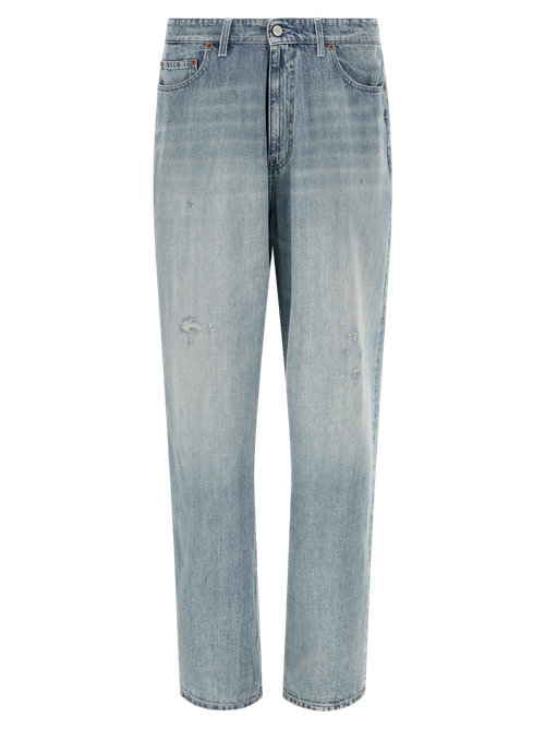 Cotton Straight-Leg Jeans — Blue
