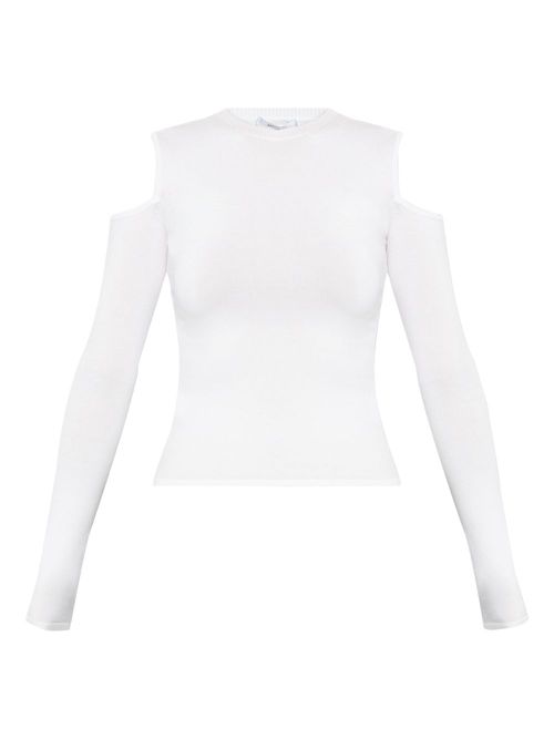 Max Mara Vik cold-shoulder long-sleeve top - White