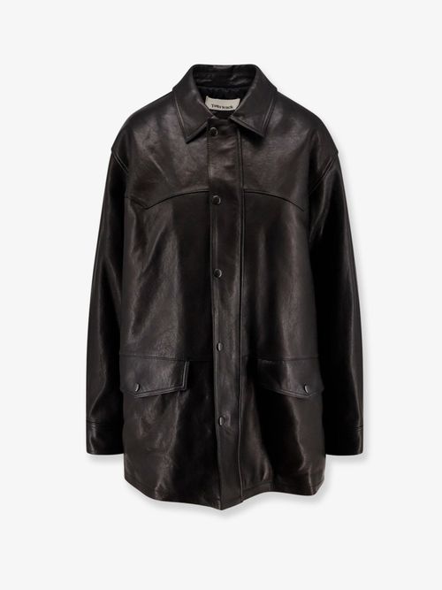 Padded Leather Jacket — Black