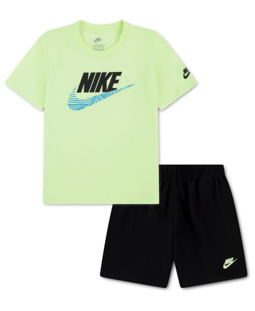 Boys' 4-7 Futura Crewneck T-Shirt and Shorts, 2-Piece Set - Black, Green