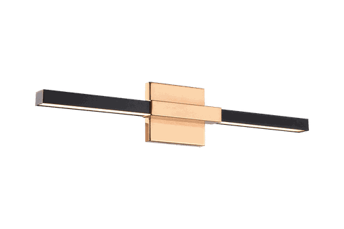 Matteo Lineare 2-Light Wall Sconce In Matte Black & Aged Gold Bra