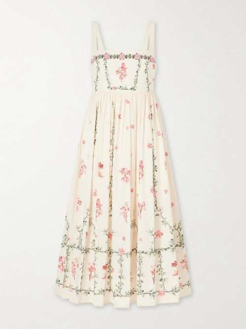 Barbara Floral-printed Cotton Midi Dress