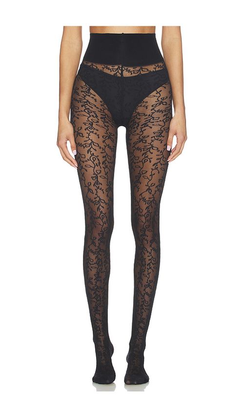 SWEDISH STOCKINGS Lo Lace Tights in Black. M. Also in L