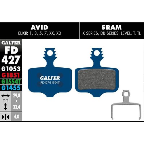 Motorcycle brake pads Galfer AVID ELIXIR 1 2 3 5 7 SRAM XX, X0, X7, X9, DB