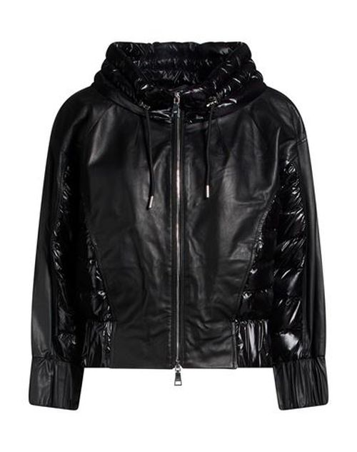 Woman Jacket Black Size 6 Polyamide, Ovine leather