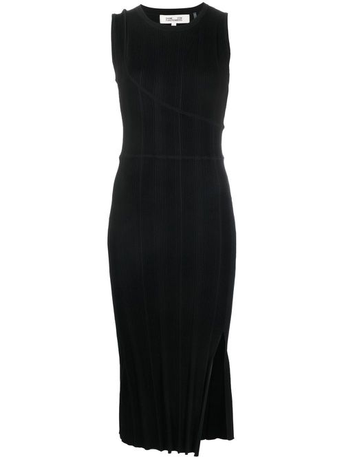 Sleeveless midi dress - Black