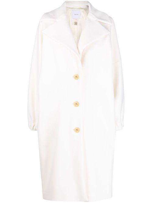 Single-breasted midi coat - White