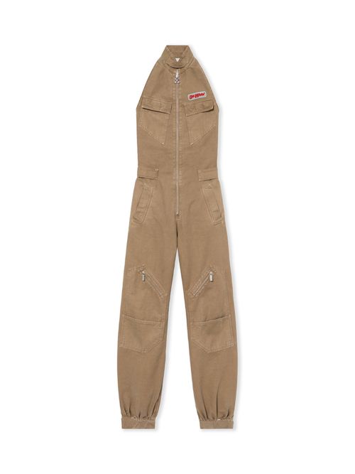 Canvas Pocket Jumpsuit - Female Dresses Fungi