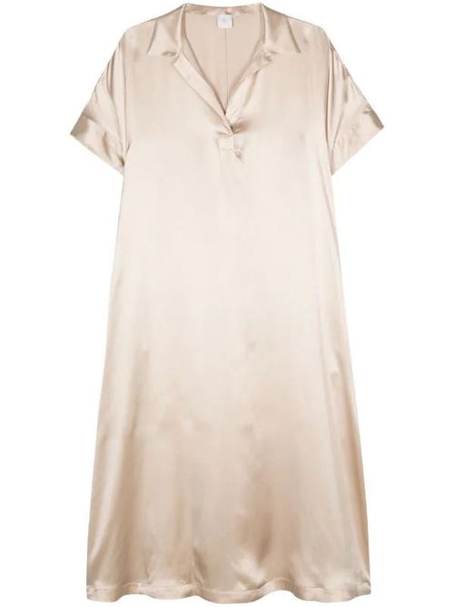 Silk Satin Dress — Beige