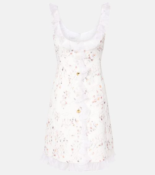 Ruffled jacquard minidress