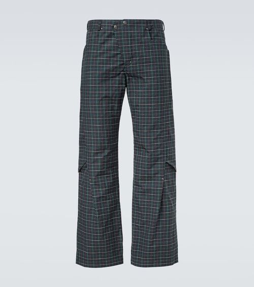 Kraner checked cotton-blend wide-leg pants
