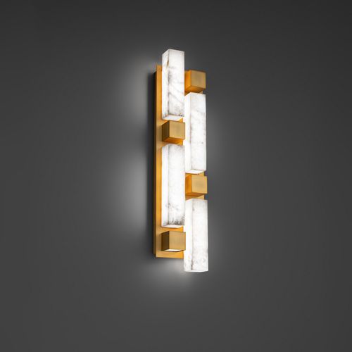 Aged Brass LED Wall Sconce from the Voxxel Collection