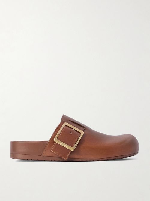 Ease Buckled Leather Mules - Brown