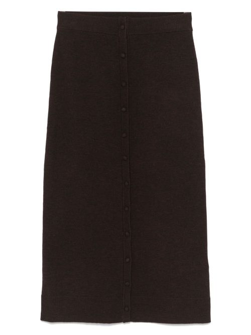 Button-detail midi skirt - Brown