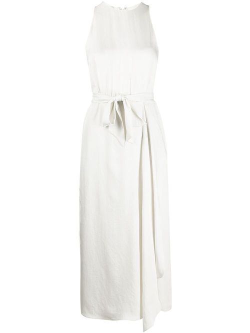 Sleeveless tie-waist dress - Neutrals