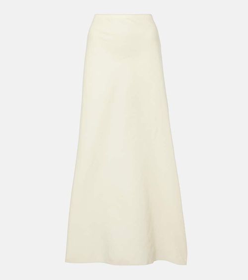 Mauva silk and cotton maxi skirt