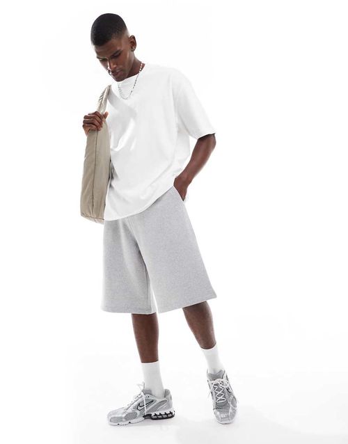 Pull & Bear skater fit jersey shorts in gray