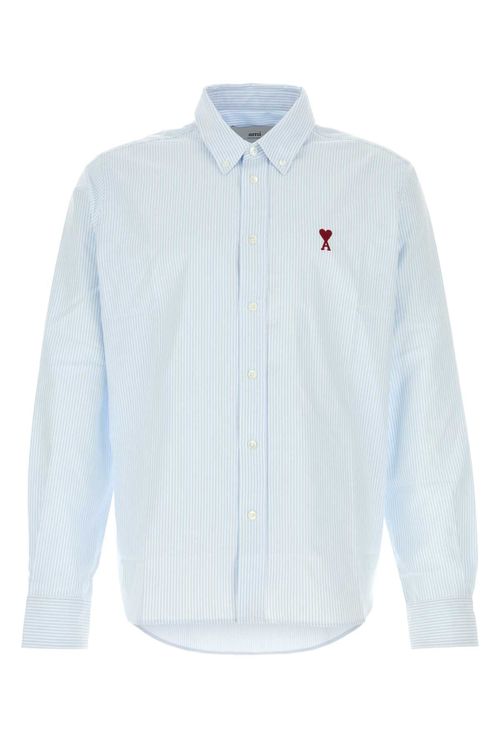 Logo-Embroidered Cotton Oxford Shirt — Blue