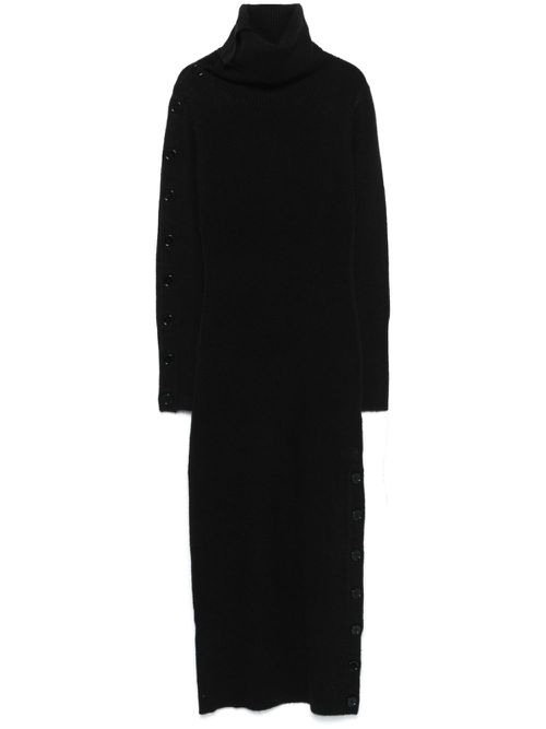 Long-sleeve midi dress - Black