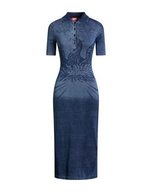 Woman Midi dress Blue Size M Cotton