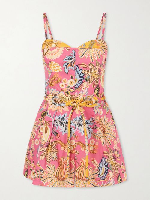 Ligia Floral-print Cotton Jumpsuit - Pink