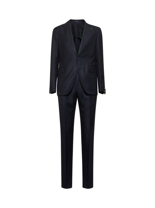 Virgin Wool Pant Suit — Navy
