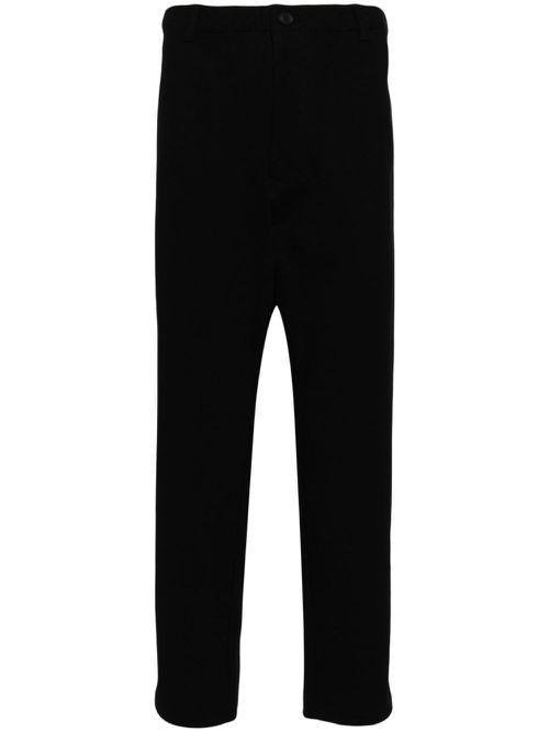 Straight-leg cotton trousers - Black