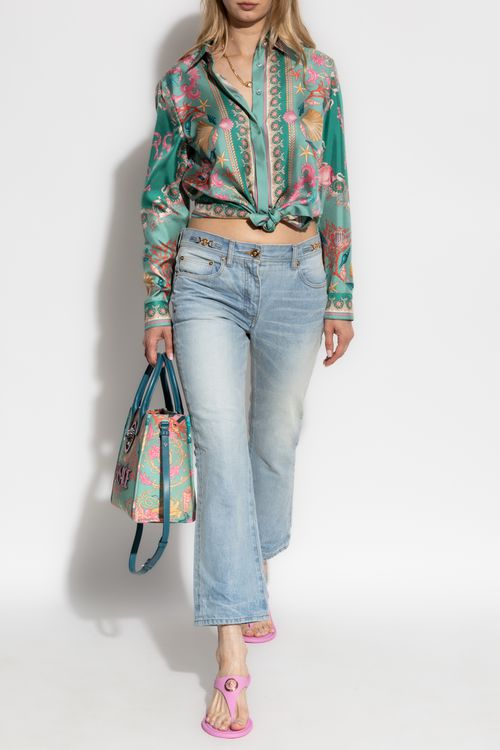Jeans With Logo, Women's, Blue