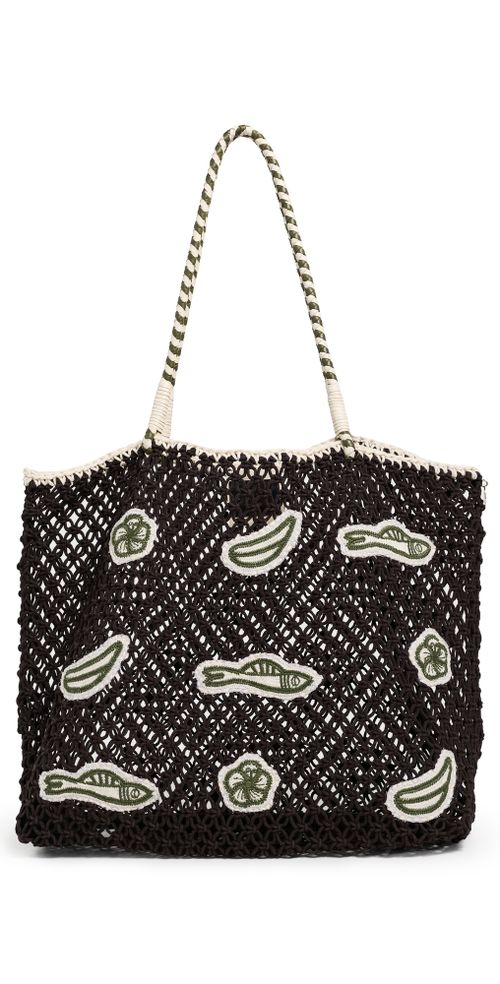 Lete Macrame Tote Bag Chocolate One Size