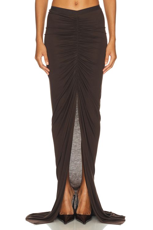 RICK OWENS LILIES Poppy Skirt in Raisin - Orange. 44 also