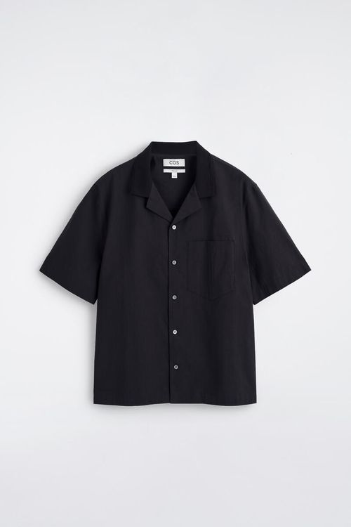 Camp-Collar Cotton Shirt