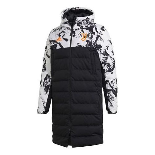 Juve Ssp Dwcoat Juventus Colorblock Soccer/Football mid-length Sports hooded down Jacket Black