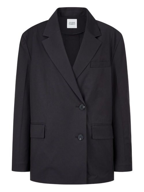 Belted long-sleeve jacket - Black