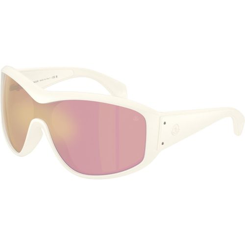 Moncler Unisex Moncler ME8016U THYRA 50367J Gafas de sol Inyectado Blanco Marrón Redonda Espejo