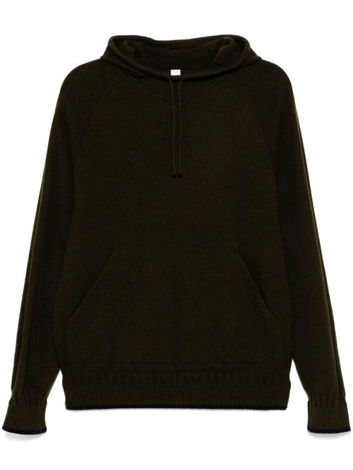 Knitted hoodie - Green