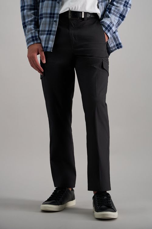 Haggar The Active Series Urban Utility Straight Fit Cargo Pants, Flat Front in Medium Grey