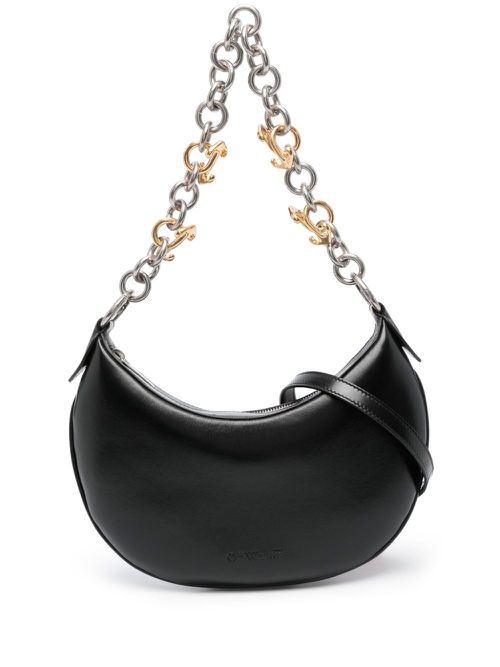 Hemisphere leather shoulder bag - Black