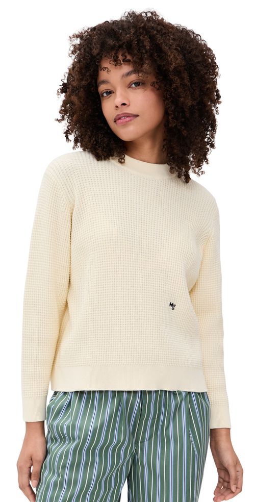 Waffle Knit Pullover Cream