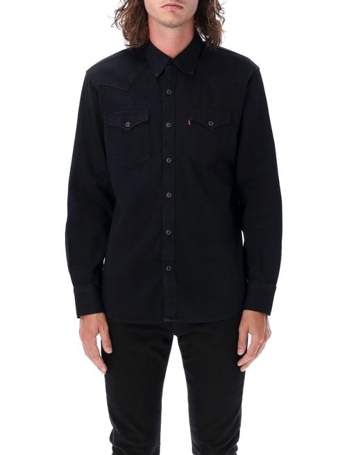 Classic Western Shirt with Pointed Collar - Size L