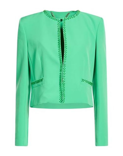 Woman Blazer Green Size 6 Polyester, Elastane