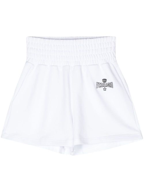 Embroidered-logo shorts - White