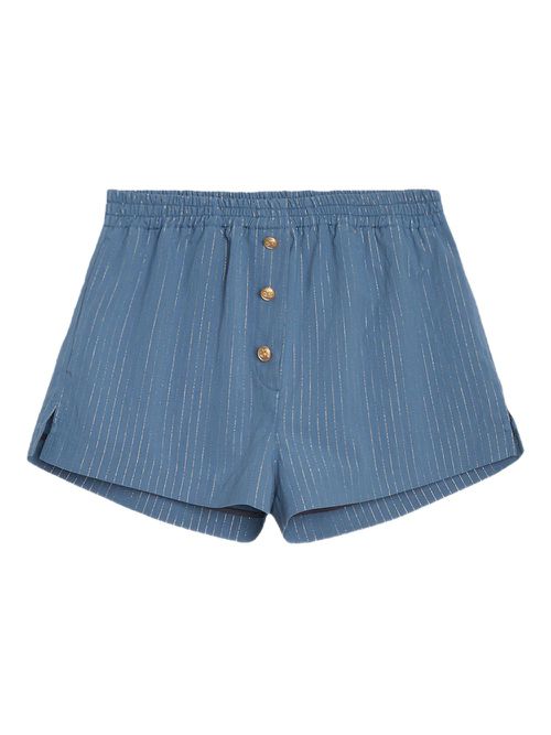 Button-detail shorts - Blue