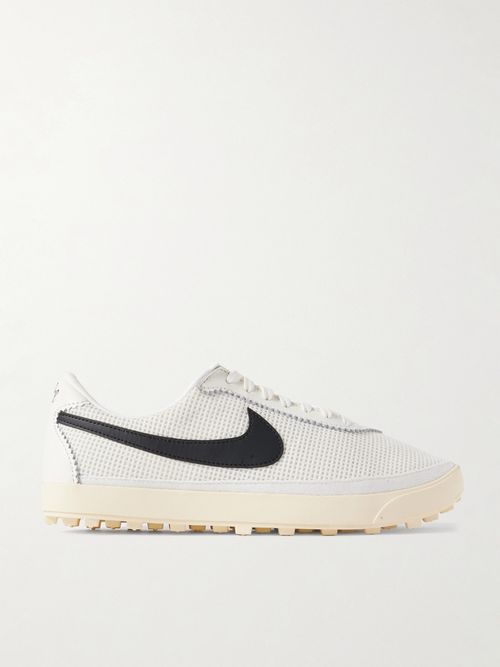 Astrograbber Leather-trimmed Mesh Sneakers - Off-white