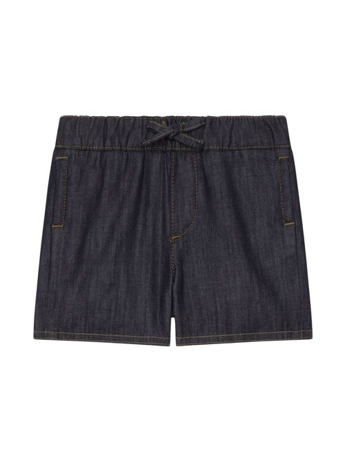 Drawstring-fastening cotton shorts - Blue