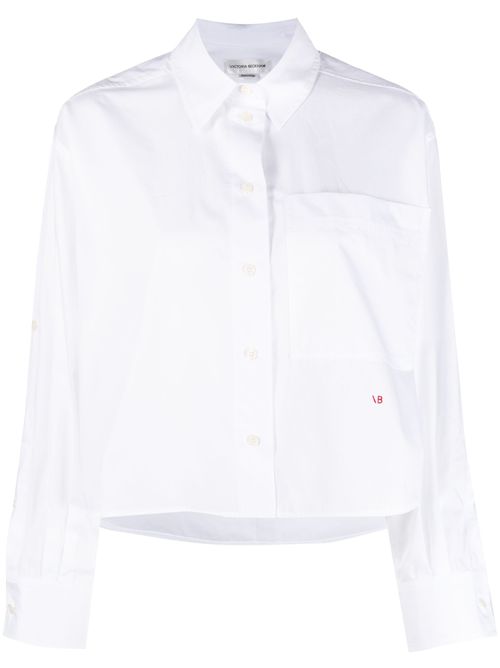 Button-up cropped shirt - White