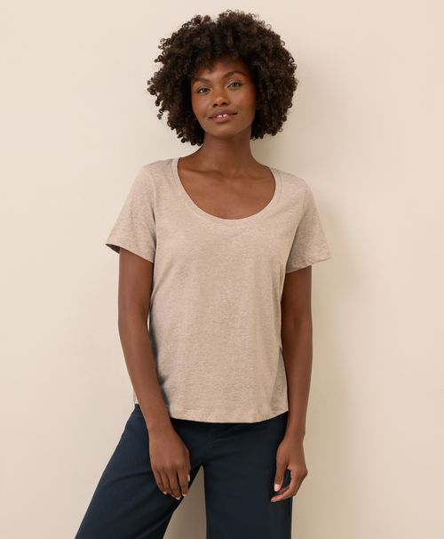 Women's Flax Heather Softspun Scoop Neck Tee