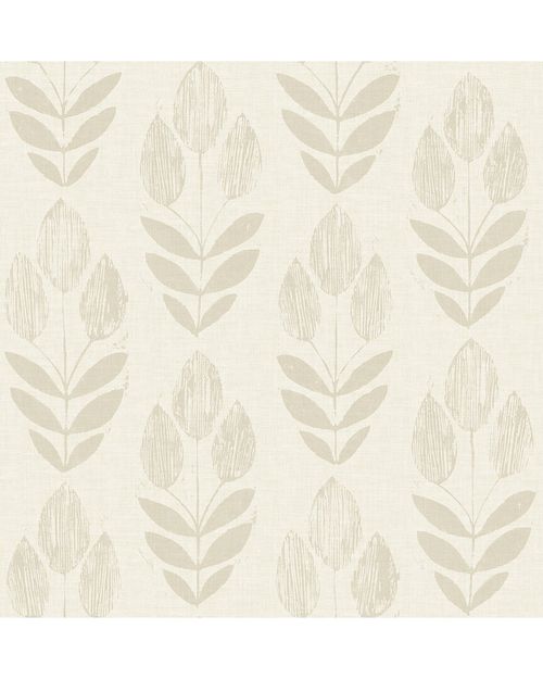 NuWallpaper Cream Folk Tulip Peel & Stick Wallpaper
