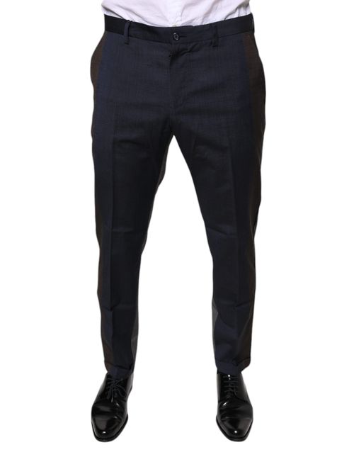 Cotton-Wool Blend Formal Trousers — Black