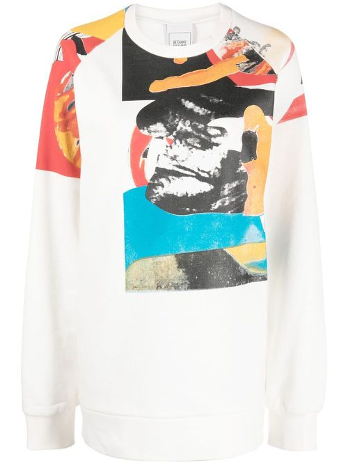 Graphic-print crew neck sweatshirt - White
