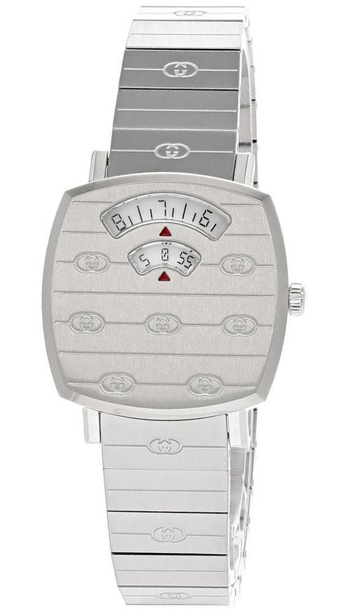 GUCCI Grip 27MM Stainless Steel Silver Dial Women's Watch YA157501